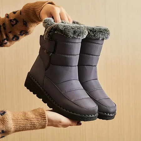 

Waterproof Anti-slip Winter Snow Boots Warm Plush Inner Thick Sole Cotton Shoes Women‘s Footwear