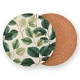 thumbnail image 2 of Vzayyk 4Pack Wooden Coasters With Cork Base Heat-Resistant Drink For Home Office Restaurant An Elegant Pattern, 2 of 7