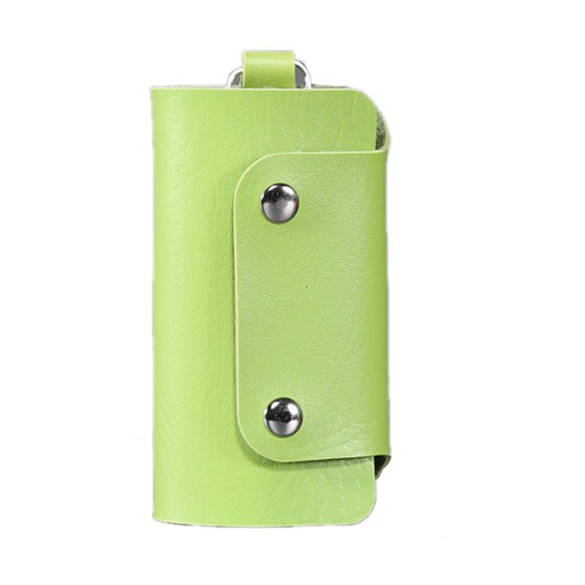 ruzhgo PU Leather Car Key Chain Ring Soild Color Keys Holder Pouch Case Organizer Bags Car Accessories Green
