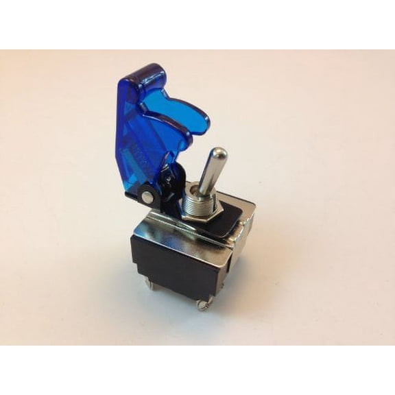 HEAVY DUTY ON/OFF DPST 4P TOGGLE SWITCH 20 AMP WITH POSITION COVER COLOR (TRANSPARENT BLUE)
