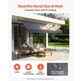 thumbnail image 3 of KFFKFF Manual Retractable Awning, 138" Outdoor Adjustable Patio Sunshade Shelter, Height-Adjustable Door and Window Canopy with Crank Handle for Backyard, Garden, Balcony, Dark Gray, 3 of 9