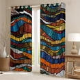 thumbnail image 2 of Manfei Colorful bohemian Stripes Blackout Curtains Set of 2 (52x84 Each),Boho Theme Window Curtains,Modern Abstract Desgin Curtains and Drapes For Men Women,Breathable Home Decor, 2 of 6