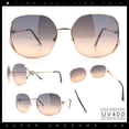 thumbnail image 2 of Womens Glitter Button Jewel Ribbon Hinge Metal Butterfly Sunglasses Gold - Black Brown, 2 of 8