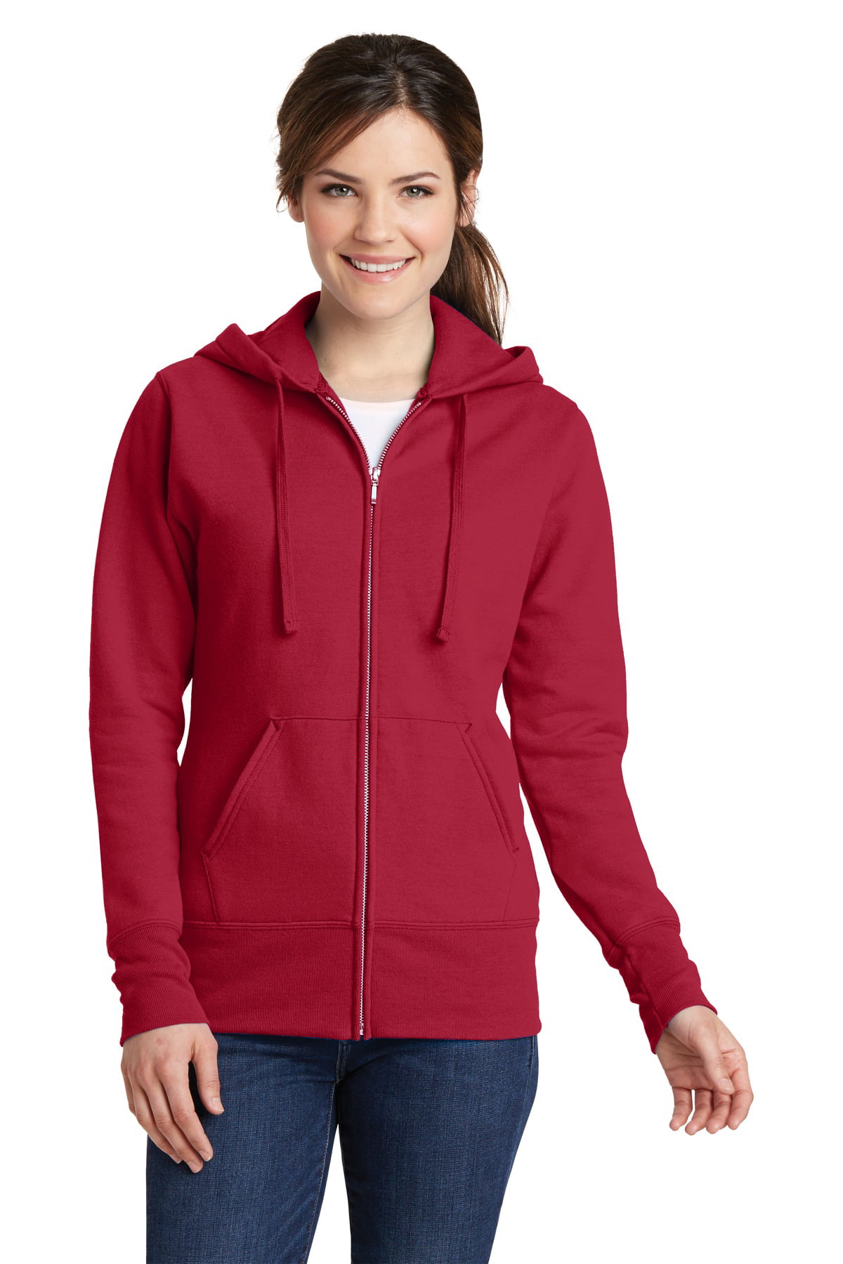 Port & Company® Ladies Core Fleece Full-Zip Hooded Sweatshirt. Lpc78zh ...