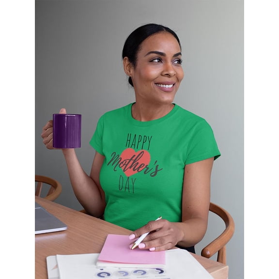 Mothers Day Big Heart Shaped T-Shirt Women -Image by Shutterstock, Female Small