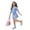 Light Blue, variant on Grblisyd Girls 2 Piece Outfits Cute Solid Color Short Sleeve Tops and Casual Skirt Set