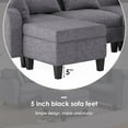 thumbnail image 6 of LuxyHoom 106.5" Modern Sectional Sofa with Movable Storage Ottoman,Convertible 6-Seat L-Shape Corner Sectional Sofa Couch,U Shaped Sectional Sofa for Living Room,Apartment,Gray, 6 of 7