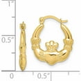 thumbnail image 3 of 10K Yellow Gold Claddagh Hollow Hoop Earrings (18 X 16) Made In Indonesia 10er260, 3 of 6