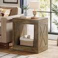 thumbnail image 5 of Tribesigns End Table with Storage, Wood Side Table for Living Room Bedroom, Farmhouse Small Accent Table with Open Shelf (Brown, 2PC), 5 of 5
