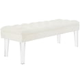 thumbnail image 1 of Modern Contemporary Urban Design Bedroom Living Room Bench, White Ivory, Fabric Velvet, 1 of 5