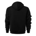 thumbnail image 5 of Men's Hoodie with Zipper Arm Pocket, Fleece Cardigan Oversized Casual Pullover for Daily Wear, Lounge,Black,L, 5 of 6
