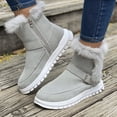 thumbnail image 2 of Winter Warmth Faux Fur Snow Boots Women 2024 Faux Suede Warm Plush Ankle Boots Woman Lightweight Non Slip Cotton Shoes Plus Size (Black,43), 2 of 6