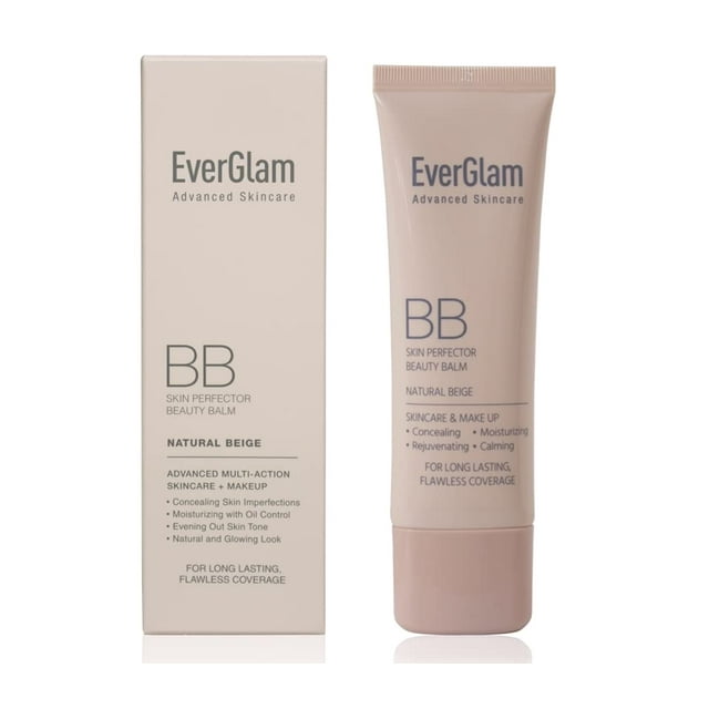 EverGlam K-Beauty Skin Perfector Korean BB Cream Light Medium - Brillo natural impecable en segundos | Crema hidratante con color multifunción: permanece encendida todo el día Resistente al rocío Cont