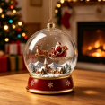 thumbnail image 6 of Christmas Snow Globe Ornament Reindeer Sleigh Scene Hanging Tree Pendant Decor, 6 of 6