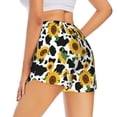 thumbnail image 3 of Bixox Women's Cute Cow Print Sunflower D pattern 2 in 1 Running Shorts - Lightweight Athletic Workout Gym Yoga Shorts Liner with Pockets - X-Large, 3 of 5