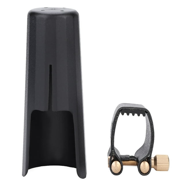 Ligadura de saxofón NikouMX con capuchón de PU para saxo tenor