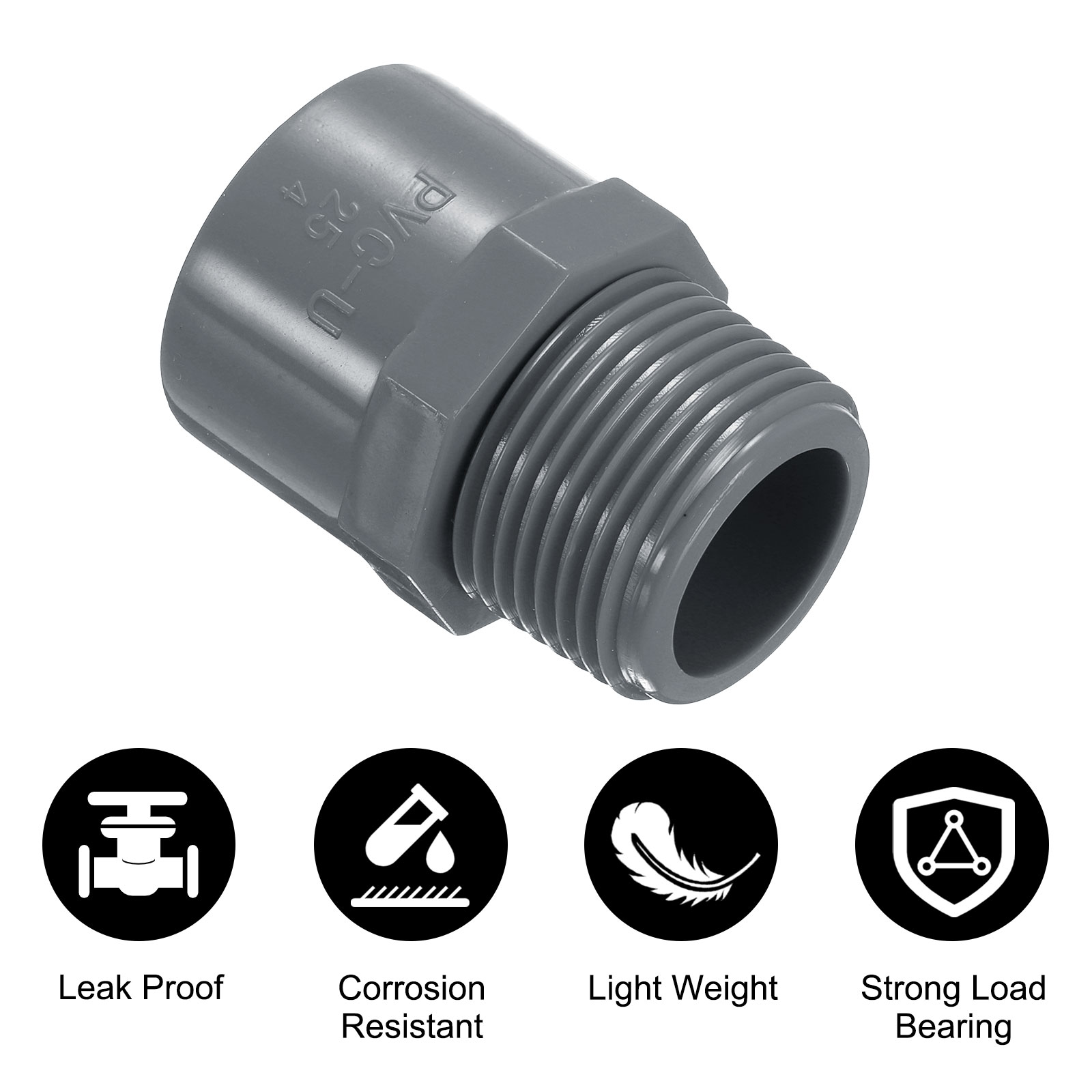 Unique Bargains 12 Pcs Union Pipe Fitting 3/4 Male Adapter Thread Connector