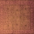 thumbnail image 1 of Ahgly Company Indoor Square Oriental Orange Industrial Area Rugs, 8' Square, 1 of 4