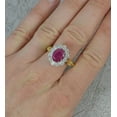 thumbnail image 3 of 3.00 Cts Oval Cut Natural Ruby and Diamond Floral 14k Yellow Gold Ring, 3 of 9