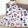 thumbnail image 6 of Honeii Sailing Marine Travel Print Fleece Blanket - Throw Blanket for Bed, Sofa, Couch, Camping, and Travel , Microplush Ultra Soft Warm Blanket-50"x40", 6 of 7