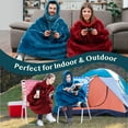 thumbnail image 4 of PAVILIA Wearable Blanket Hoodie for Women Men, Oversized Hoodie Sweatshirt Blanket, Hooded Sweater Blanket Neck Warmer, Fleece Soft Hug Sleep Pod Adult, Cozy Warm Plush Gift Ideas for Mom Wife, Red, 4 of 7