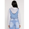 thumbnail image 4 of Womens WAX Distressed Hooded Jean Jacket, 4 of 4