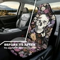 thumbnail image 3 of Uorisanigo Skull Car Seat Covers Waterproof Front Seat Covers Easy Installation Stretch Polyester Fabric Cover Protection Interior Accessories Universal Fit Most Cars,SUV, Trucks, 3 of 7