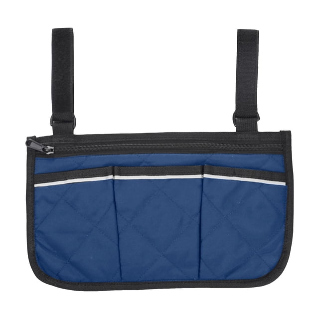 Wheelchair Side Bag Armrest Storage Pouch With Cup Holder And Reflective Strip For Wheelchairs Or Rollators