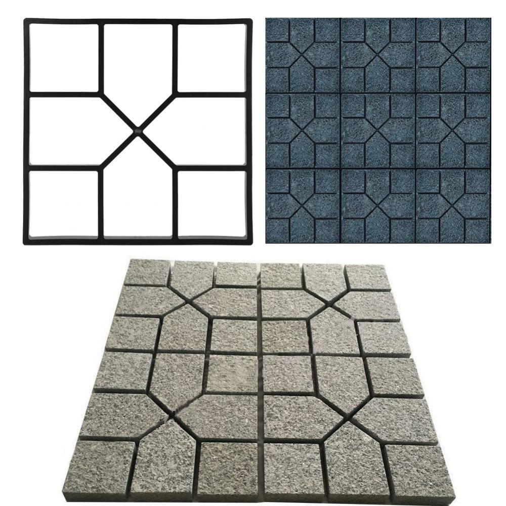Set of 2 concrete garden mould path slab plastic floor tile paving decking drive 