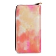thumbnail image 3 of Premium Textured Vegan Pebble Leather Multicolor Tie Dye Continental Zip Around Wallet, 3 of 6