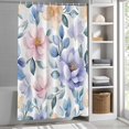 thumbnail image 3 of Pink Purple Flower Fabric Shower Curtain Watercolor Spring Washable Shower Curtains for Bathroom, Waterproof Bath Curtain with Hooks Home Decor 72x72in, 3 of 8