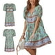 thumbnail image 1 of SAYOO Vestido de cintura alta con cuello en V y estampado de flores para mujer SAYOO  Moda, 1 of 9