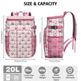thumbnail image 3 of Travel Cooler Bag - Pink Baseballs and Bows Pattern Camping Beer Cooler Backpack with Bottle Opener- Waterproof Insulated Picnic Backpacks - Cooler Bag for Beach, 3 of 6