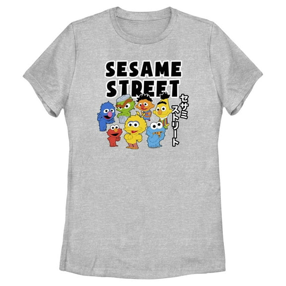 Women's Sesame Street Kawaii Characters Group Graphic T-Shirt