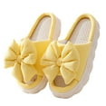 thumbnail image 2 of Quaouag Bow shaped slippers cute women's summer home open toe linen slippers, 2 of 3