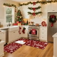 thumbnail image 2 of Let It Snow Snowman Snowflake Winter Christmas Decorative Kitchen Mats Set of 2, Home Party Low-Profile Kitchen Rugs,Red Christmas Kitchen Mats for Floor 17x30+17x47 Inch, 2 of 6