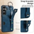 thumbnail image 3 of for Samsung Galaxy A14 5G Wallet Case with Card Holder, Hand Wrist Strap Loop Holder Kickstand, Finger Grip Ring Buckle PU Leather Double Buttons Shockproof Cover for Samsung Galaxy A14 5G, Blue, 3 of 10