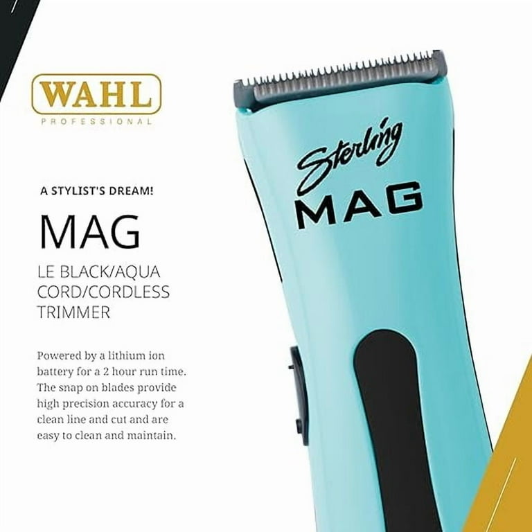Wahl Professional Sterling Black/Aqua Mag LE Cordless Trimmer with