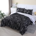 thumbnail image 2 of URBONUR 5 Piece Black Floral Comforter Set Queen Printed Botanical Bed in A Bag Branches Bedding Set Reversible Plant Bed Sets with Sheets for Women Men, 2 of 8