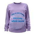 thumbnail image 3 of Stamzod Women's Sweatshirts Letter Print Long Sleeve Maternity Shirts Pregnant Casual Crewneck Sweatshirt Fall Winter Maternity Clothes Purple S, 3 of 6