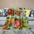 thumbnail image 2 of Chilfamy Flowers Flowery Pattern Super Soft Flannel Blanket for Bed Sofa Living Room Decor All Seasons Exquisite Gifts 60x80in, 2 of 6