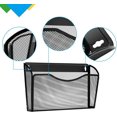 thumbnail image 4 of Torubia Wall Mount File Hanging Organizer, Metal Mesh Office Home Folder Binder Holder Magazine Mail Sorter Rack + Hardware, Black, 4 of 8
