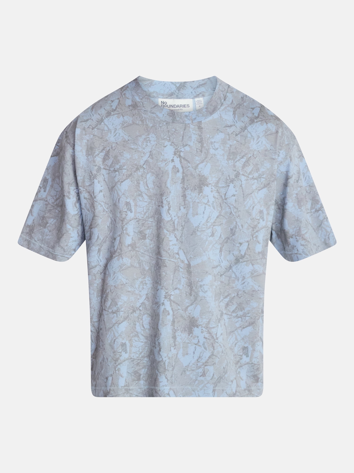 No Boundaries Cotton Oversized Cropped Tee with Short Sleeves, Men's and Big Men's XS-5XL