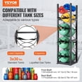thumbnail image 2 of Gas Cylinder Storage Rack - Heavy Duty Steel Frame for 3x30lbs Refrigerant Tanks + 3 Small Bottles, Freon & Oxygen Compatible, 2 of 7