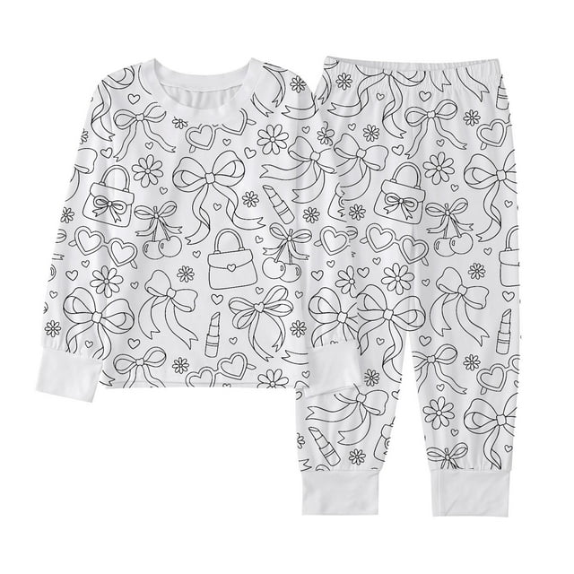 Boys DIY Coloring Pajama Set Two Piece Nightwear For Bedtime Activities And Comfortable Kids Outfits