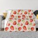 thumbnail image 1 of Balery Strawberries Manta de Franela con Dibujo, Lujo Ultra Suave y Cálido, Antipelusa y Resistente a las Arrugas para Cama, Sofá, Camping -50"x40", 1 of 6