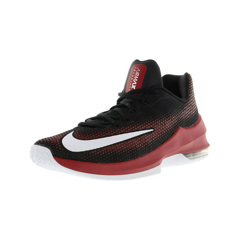 Nike Men's Air Max Infuriate Low Black White-Gym Red-Dark Grey Basketball Shoe - 8M - Walmart.com