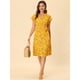 thumbnail image 3 of Vestido A Media Pierna Con Cuello En V Y Manga Flutter Boho Para Mujer Amarillo M, 3 of 6