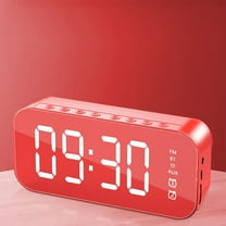 A18 Bluetooth Speaker Alarm Clock Mirror Display 5W 1200mAh 6hr Play Time TF Card AUX FM Radio Portable 4.7x2.7x1.6in Multiple Playback 10m Range Gift for Home Office