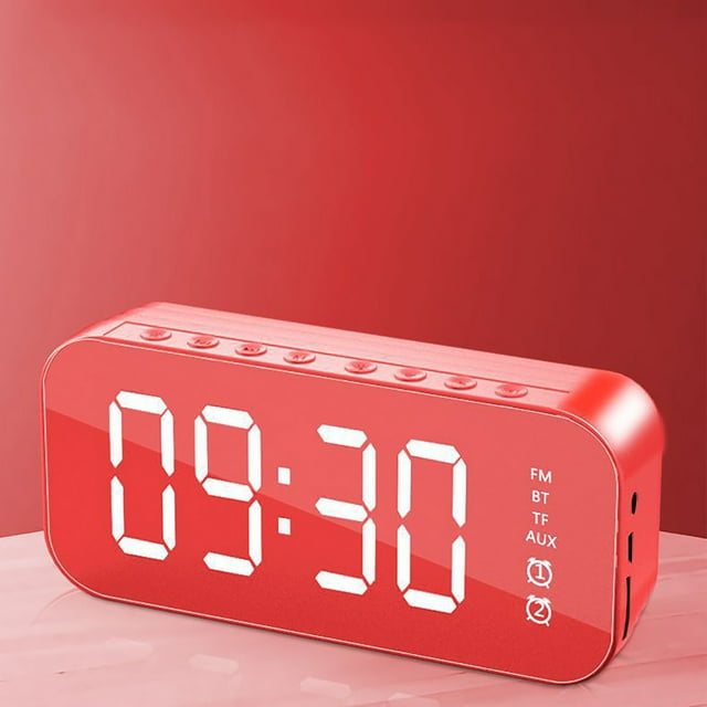 EGNMCR Sound Machine A18 Rectangular Subwoofer Mirror Wireless Bluetooth Alarm Clock Speaker Bluetooth player